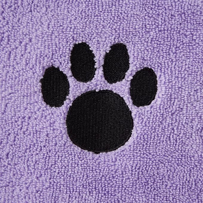 Bone Dry Pet Grooming, Embroidered Microfiber Towel Drying Collection, 15x30, Lavender