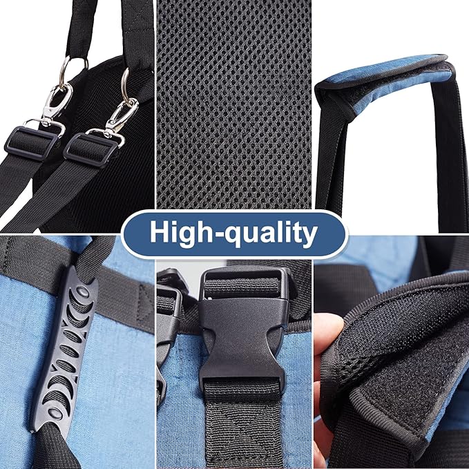 COODEO Dog Carry Sling, Emergency Backpack Pet Legs Support & Rehabilitation Dog Lift Harness for Nail Trimming, Dog Carrier for Senior Dogs Joint Injuries, Arthritis, Up and Down Stairs (M, Blue)