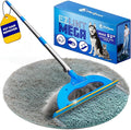 PetLovers EzLint Mega 52" Carpet Rake & Pet Hair Removal Tool – Dog & Cat Hair Remover Broom with Adjustable Handle & Extra Wide Head for Carpets, Rugs & Stairs, Blue