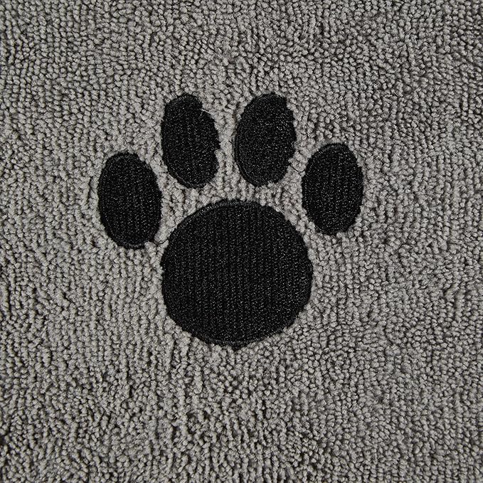 Bone Dry Pet Grooming, Embroidered Microfiber Towel Drying Collection, 15x30, Gray