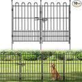 10 Panels Garden Fence with Latch Gate, 39.51in (H) X 23.08ft(L) Animal Barrier Fence with 1in Gaps for Rabits, Tall Dog Fencing Outdoor for Yard, Flower Beds, Patios, Vegetable Patches