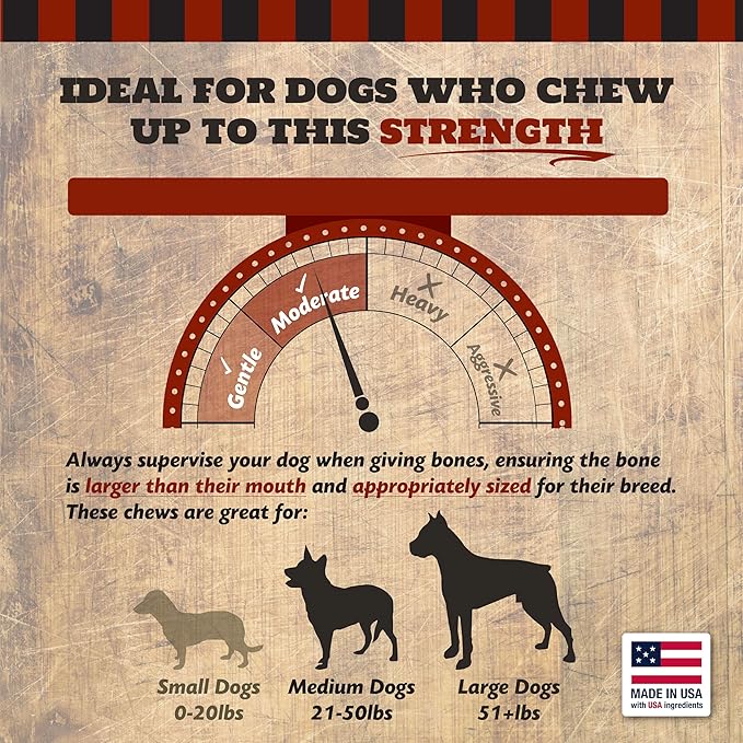 10" Beef Rib Dog Bones for Small, Medium and Large Breed Dogs, Natural, Tough, Dental Treat, Chew Toy, Made in The USA, 8 Count
