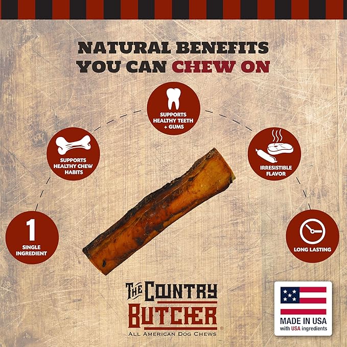 10" Beef Rib Dog Bones for Small, Medium and Large Breed Dogs, Natural, Tough, Dental Treat, Chew Toy, Made in The USA, 8 Count