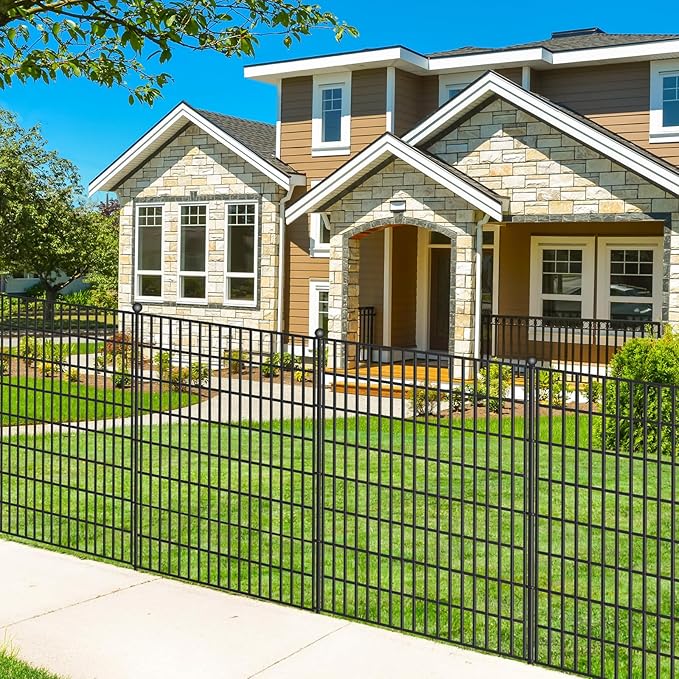 10 Panels No Dig Garden Fence, 40 in(H) X 24.2 ft(L) Metal Fence Panels, Thickened Rustproof Garden Fencing, Animal Barrier Fence for for Dogs, Rabbits, Landscape, Patio