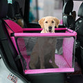 Dog Travel Car Seat Pet Car Booster with Clip-On Safety Leash,Reinforce Support Pipe Anti-Collapse,Portable Collapsible Travel Bags for Dogs Cats or Other Medium Pet Under 50lb,Pink L